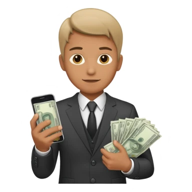 Yakuza holding money and phone sticker