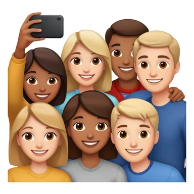 smiling group selfie indoors sticker