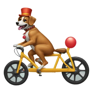 Dog riding a clown bike sticker