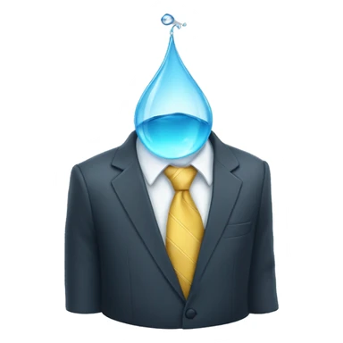A drop of water with a suit sticker
