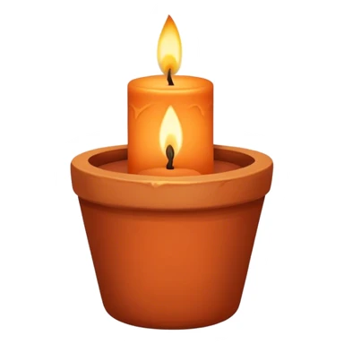 candle in a vessel terracotta color  sticker