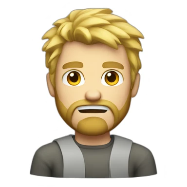 Angry blonde guy with beard sticker