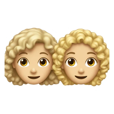 a curly-haired boy and a blonde girl sticker