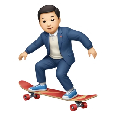 Xi_Jinping riding skate board sticker