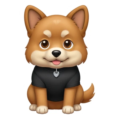 Dog wearing a black shirt sticker