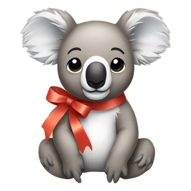 light brown Koala with ribbon sticker