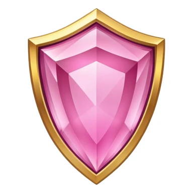 Pink crystal shield golden border sticker
