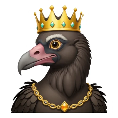 old black vulture wearing crown  sticker