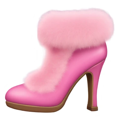 pink heels with fur trim sticker
