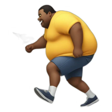 fat man is chasing cash sticker