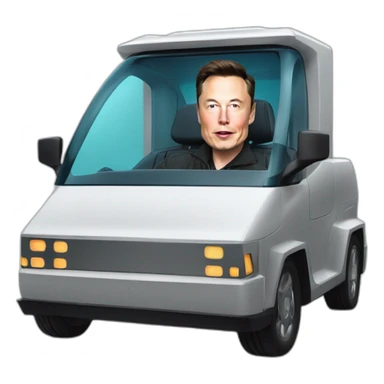 Elon musk riding in a Tesla cyber truck  sticker
