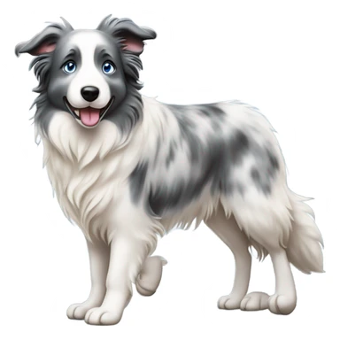 Blue eyes Seal merle Border collie walking sticker