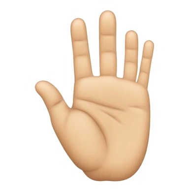 A Hand with 5 fingers the thumb is hidden in the pal of the hand and the middle and ring overlap eachoher  sticker