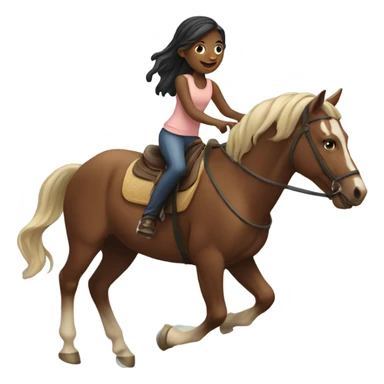 Girl riding a horse  sticker