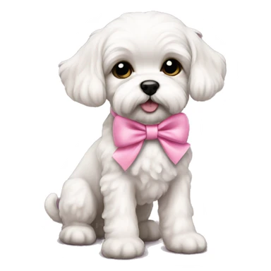 Schichon puppy pink bow sticker