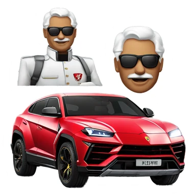 Colonel kfc in a Lamborghini urus sticker
