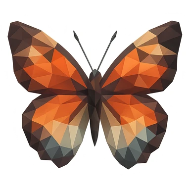 illustration of a butterfly made of geometric shapes in polygonal style sticker