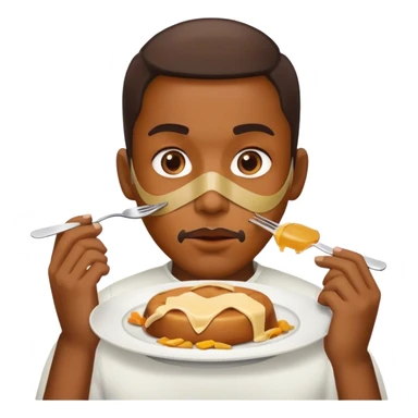 sealed Mouth with scotch tape on it and food in plate in front of it sticker