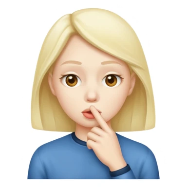 Silent face, shushing sticker