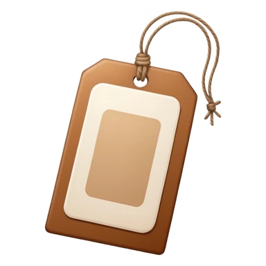 brown white Price tag sticker