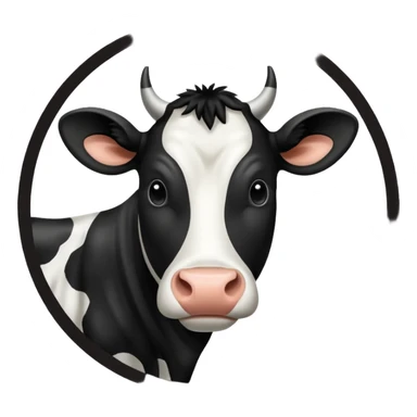 circle filled with cow print sticker