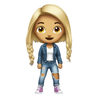 Girl with ripped pants sticker