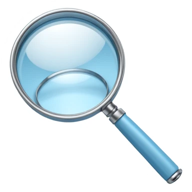 3D render of Magnifying Glass, forensic investigation aesthetic, sterile clinical lighting, cool blue undertones, sharp high-contrast details, professional clean look. sticker
