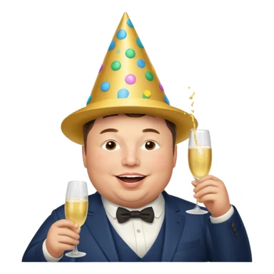 overweight happy realistic elon musk partying sticker