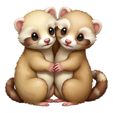 Ferrets hugging a ferrets  sticker