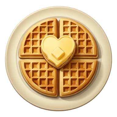 create a waffle on a plate with butter emoji sticker