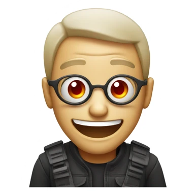 Chilling emoji with red eyes sticker