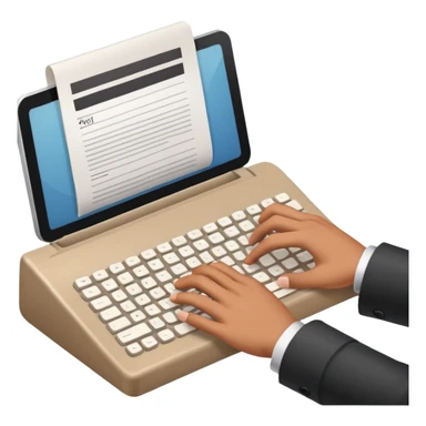 hand checking a document with a keyboard nearby, manual vendor vetting sticker