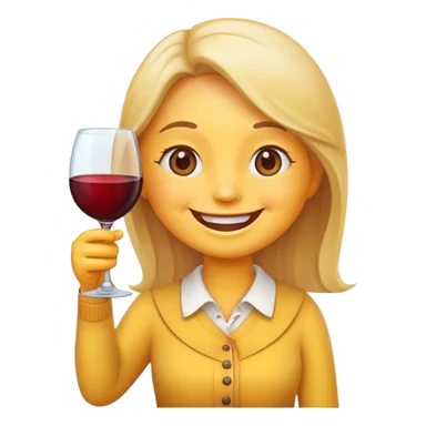 Happy emoji drinking wine sticker