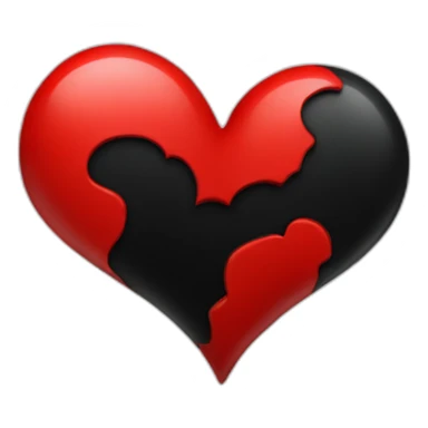 Heartbroken heart red and black sticker