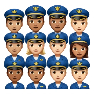 emoji style ship crew where everyone is a capitan less cartoony sticker