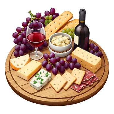 charcuterie board with wine sticker