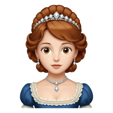 a young lady from the regency era called Frances, named the diamond of the season, more regency, she has chestnut hair sticker
