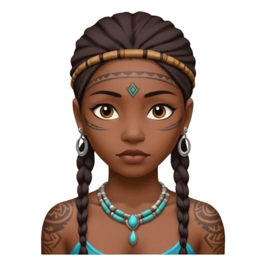 tribal girl Tattooed, DO NOT wearing necklace sticker