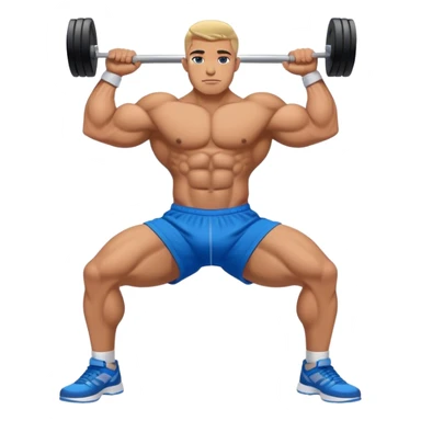 bodybuilder with blue shorts glute-bridges sticker