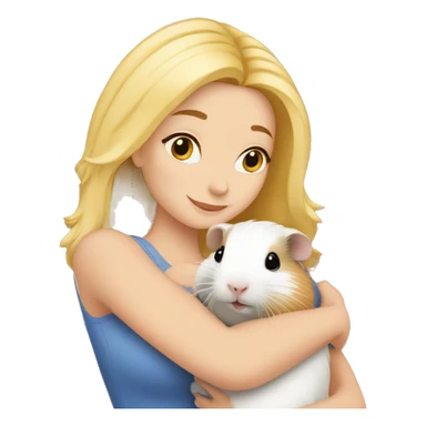 Blonde Woman hugging a guineapig sticker
