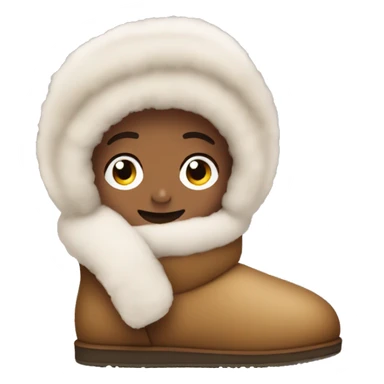 UGG slippers with a boy sticker