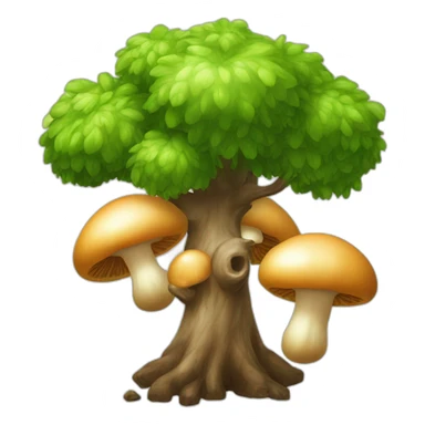 Un arbre mangeant un champignons sticker