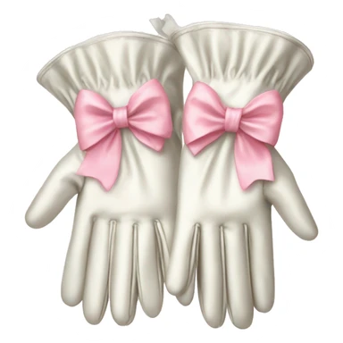 vintage rococo white gloves with light pink bows  sticker