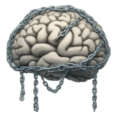 brain wrapped in thick chains sticker
