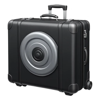 A compact rolling suitcase with a telescopic handle sticker