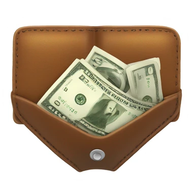 A wallet throwing up cash sticker
