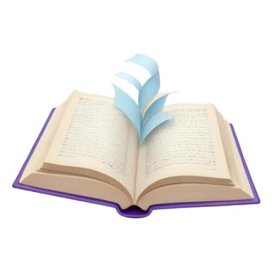Create a dreamy, poetic emoji representing poetry. The design should feature several elegantly flying pages with short poetic columns written on them, surrounded by fluffy, soft clouds. White birds should be flying out from the clouds, creating a sense of freedom and inspiration. The pages and a white feather should symbolize creativity and poetic flow. Use pastel tones like light blues, purples, and creams for the pages and background, while the clouds should be soft and ethereal. The overall design should feel whimsical, serene, and full of poetic charm. Make the background transparent. sticker