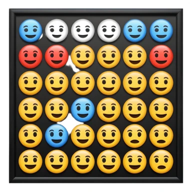 Emoji puzzle video.
Show 12 emojis in a clean grid.
One emoji has a clear visual difference (different color or missing detail).
Bright background, playful style.
Make it easy and fun for beginners.
4-second thinking time. sticker