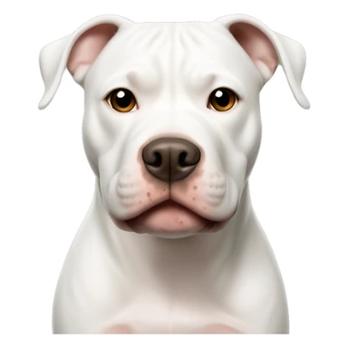 White pitbull with brown and black striped face and white line in the middle of face  sticker