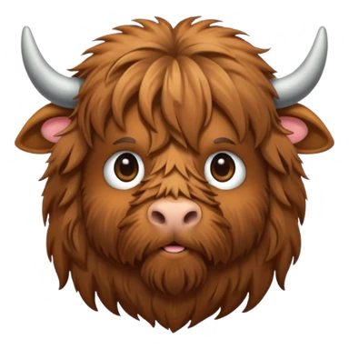 cute highland coo, very shaggy facial har covering the eyes sticker